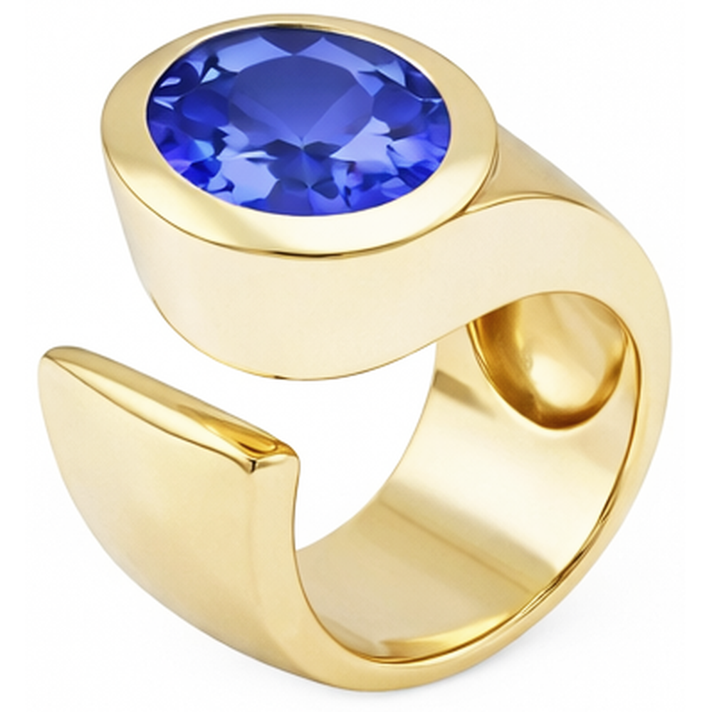 Solitaire Oval Tanzanite 2 Carat Ring Gioielleria con pietre preziose