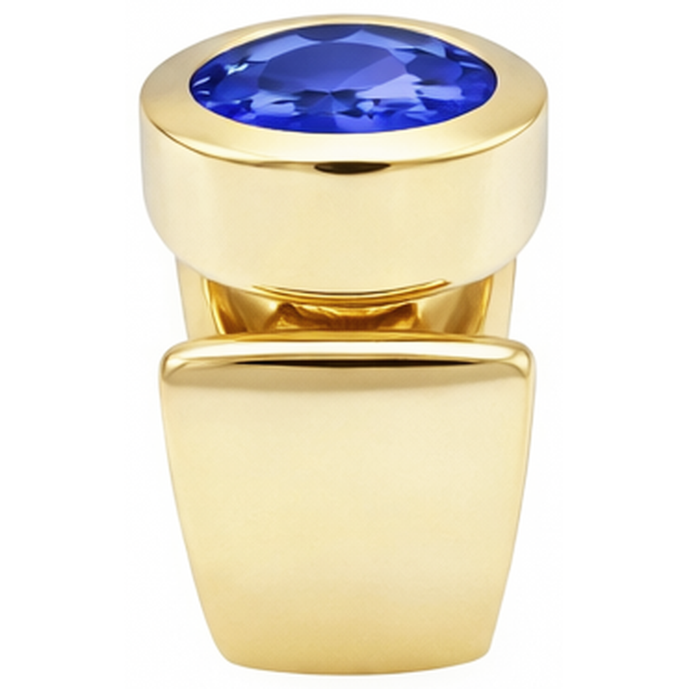 Solitaire Oval Tanzanite 2 Carat Ring Gioielleria con pietre preziose