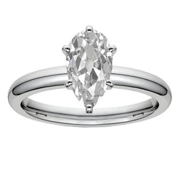 Solitaire Pear Old Mine Cut Vero Diamond Ring 3.50 Carati Gioielli In Oro