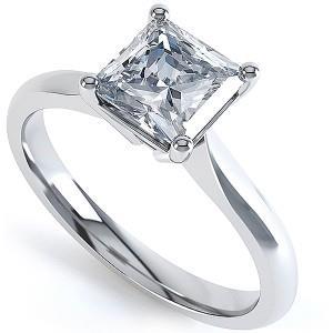 Solitaire Princess Cut Sparkling 2.25 Carati Fede Nuziale Con Genuino Diamante