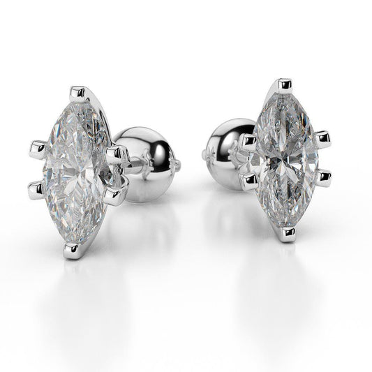 Solitaire Prong Set Vero Diamond 3.80 Carati Lady Studs Orecchini Wg 14K
