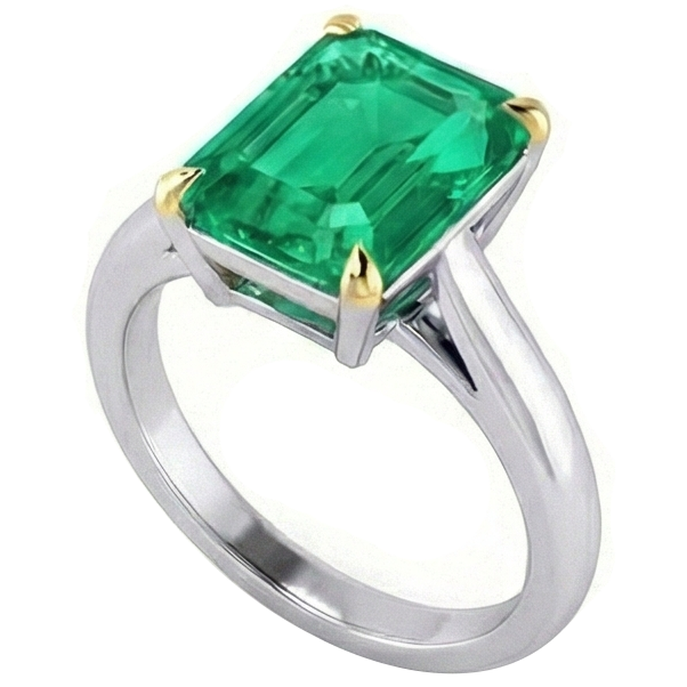 Premium Smeraldo Fine Anello Pietra Colorata 4 carati – vista angolare