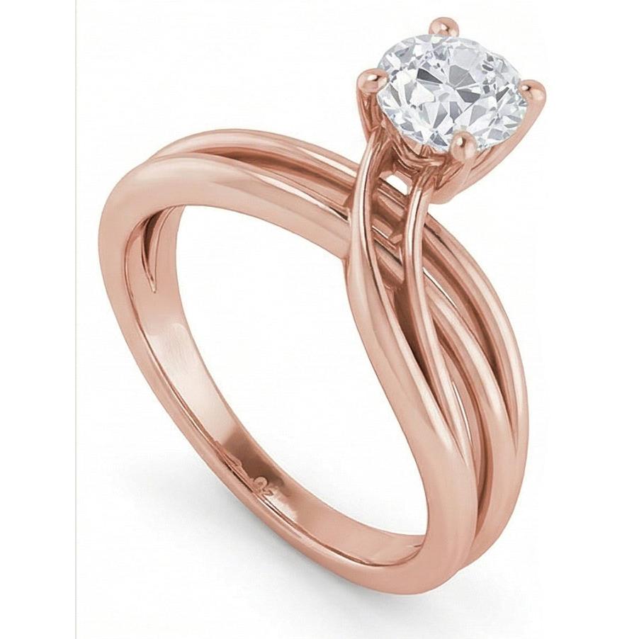 Elegante Diamante Anello Monopietra 2 carati – vista frontale