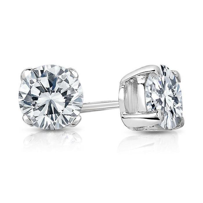 Solitaire Round Naturale Diamond Stud Orecchino Donna Oro Gioielleria 3 Carati