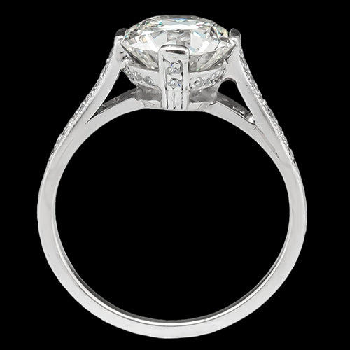 Solitaire Round Ring Accenti Prong Set Old Miner Vero Diamanti 2.50 Carati
