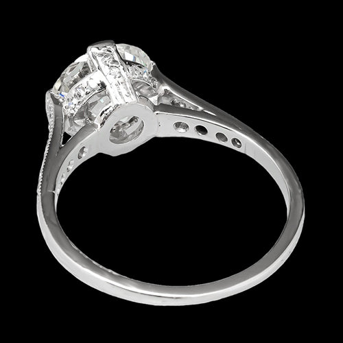 Solitaire Round Ring Accenti Prong Set Old Miner Vero Diamanti 2.50 Carati