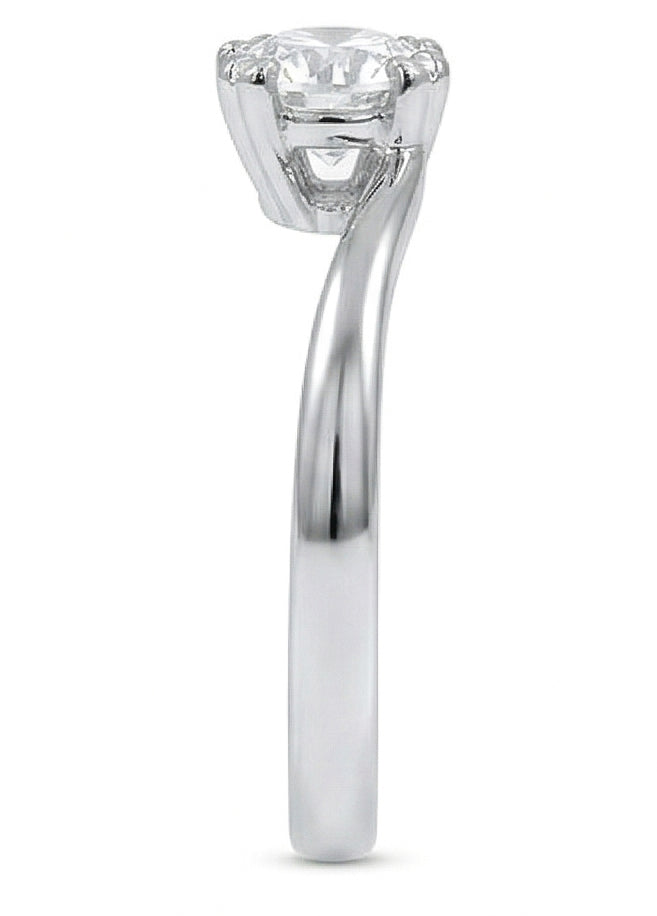 vero round diamante 1.50carati anello vista di profilo