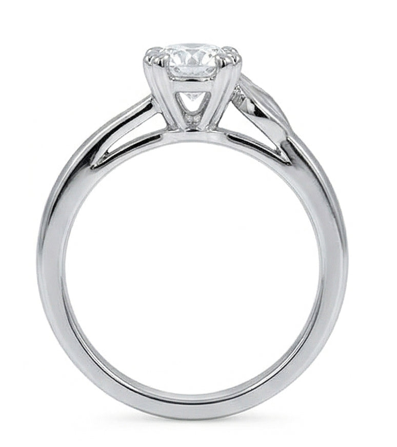 vero round diamante 1.50carati anello su bianco