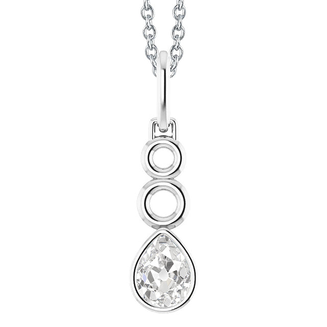 Pendente a Goccia Oro 14 Carati Bianco con Brillante – vista principale