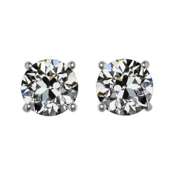 Diamante Fine Orecchini a Lobo 2 carati – Oro Bianco 14K