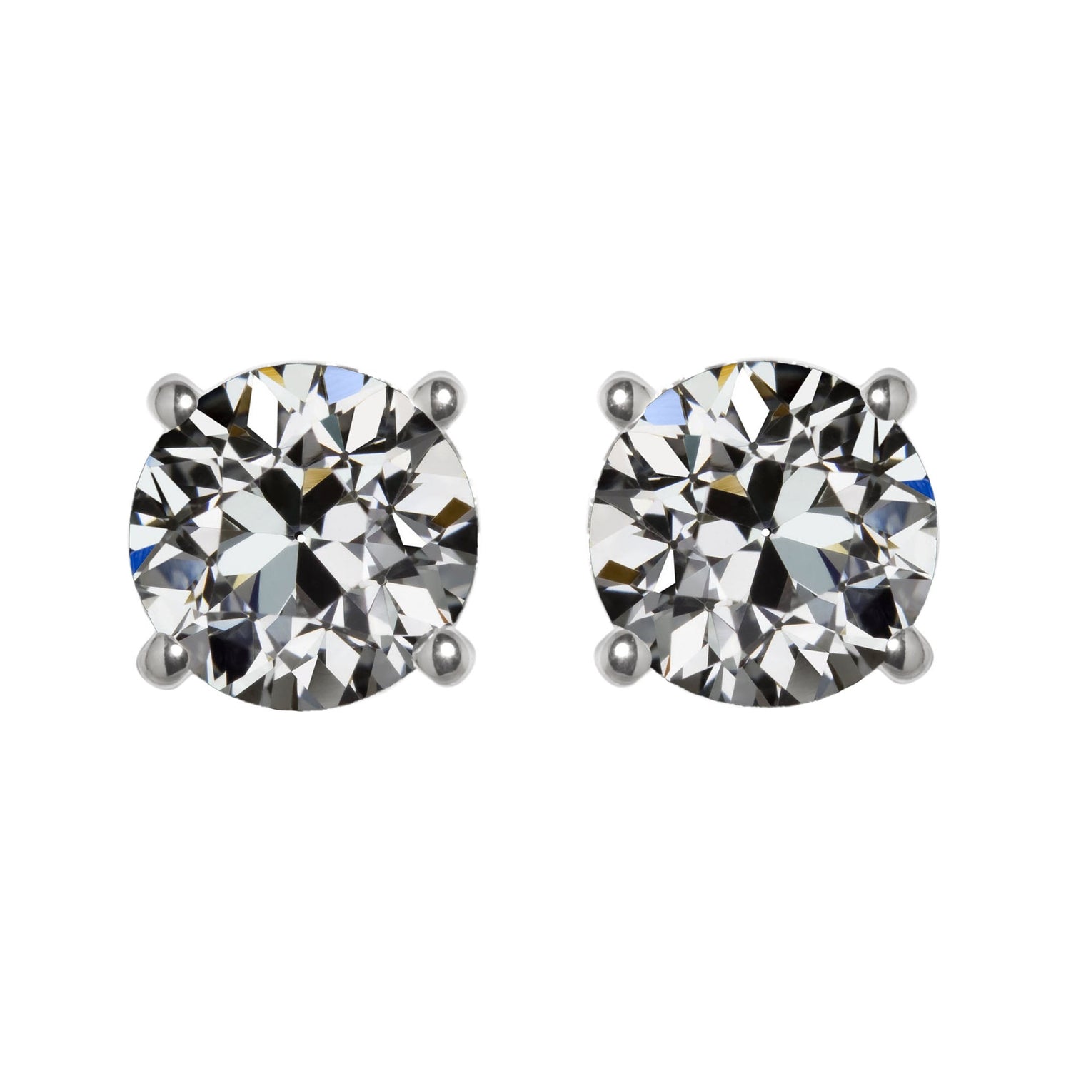 Diamante Fine Orecchini a Lobo 2 carati Oro Bianco 14K – vista principale