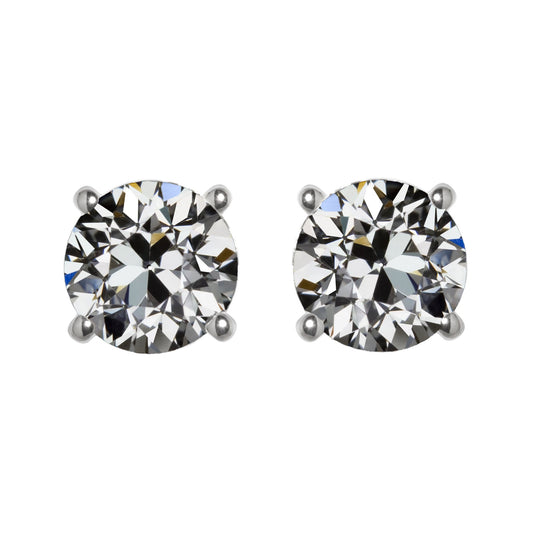 Diamante Fine Orecchini a Lobo 2 carati Oro Bianco 14K – vista principale