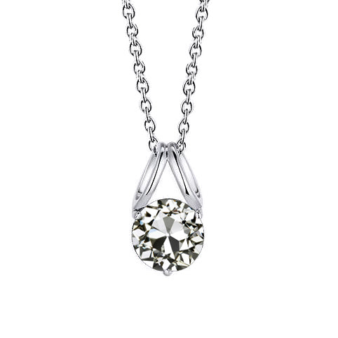 Taglio Old Mine Diamante anello in Oro 14 Carati Bianco – vista principale