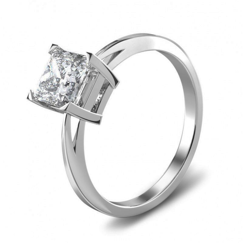 Solitaire Radiant Cut 2,25 Carati Splendido Anello Di Fidanzamento Con Vero Diamante