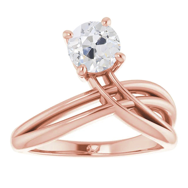 Anello Monopietra Oro 14 Carati Rosa con Diamante – vista principale