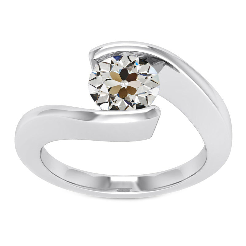 Diamante Solitario di Fidanzamento 2 carati Oro Bianco 14K – vista principale