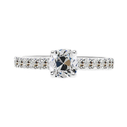 Firmato Anello Solitario con Accenti – Diamante 3 carati |