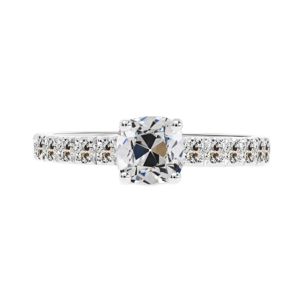 Diamante Anello Solitario con Accenti – vista principale