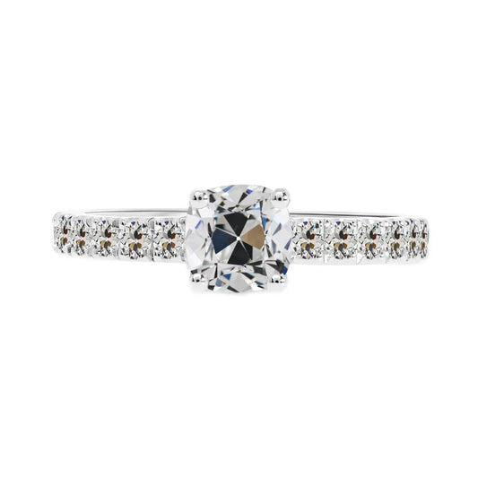 Diamante Anello Solitario con Accenti – vista principale
