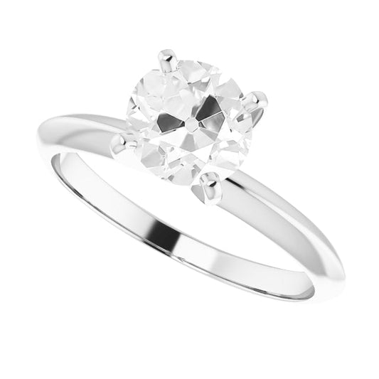 Taglio Old Mine Diamante Fine anello in Oro Bianco 14K – vista principale