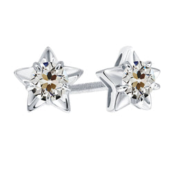 Brillante Stella Orecchini a Lobo – 2 carati in Oro Bianco 14K