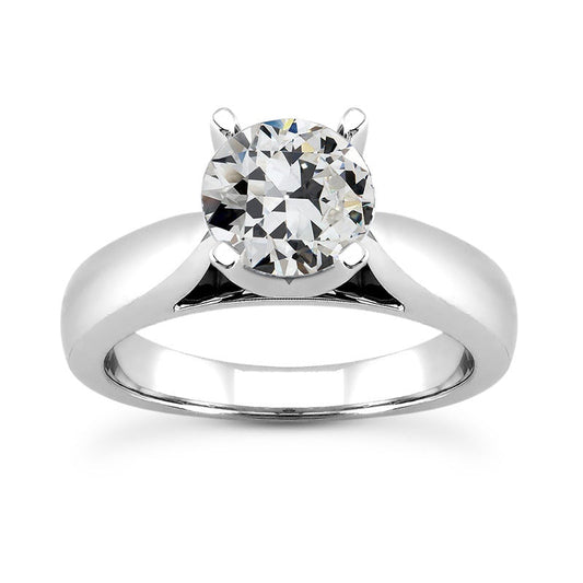 Diamante Solitario di Fidanzamento 2-carati Oro Bianco 14K – vista principale