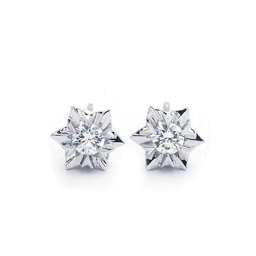 Solitaire Round Vero Diamond Stud Orecchino Donna Gioielli 1.5 Carat WG 14K