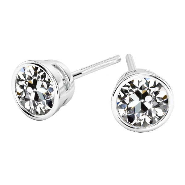 Orecchini Oro Bianco 14K con Diamante Fine – vista principale