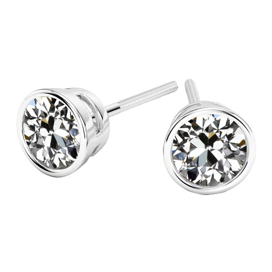 Orecchini Oro Bianco 14K con Diamante Fine – vista principale