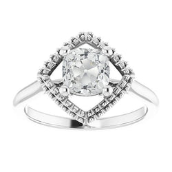 Solitaire Vecchio Taglio Cushion Naturale Diamante Ring Gioielli Stile Aquilone 5 Carati