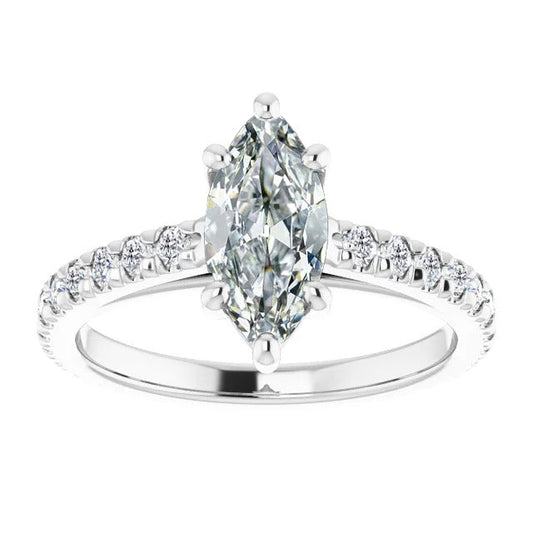 Marquise Brillante anello in Oro Bianco 14K – vista principale