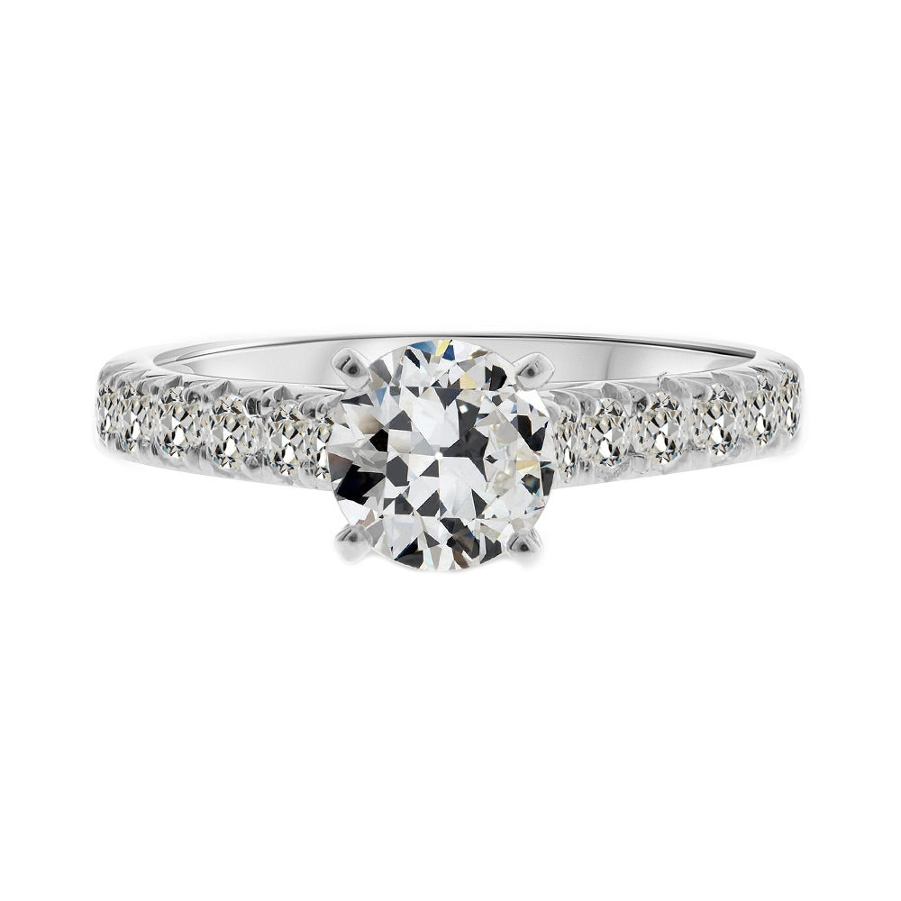Brillante Anello Solitario con Accenti – vista principale