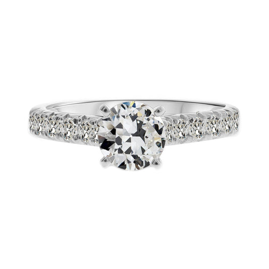 Brillante Anello Solitario con Accenti – vista principale