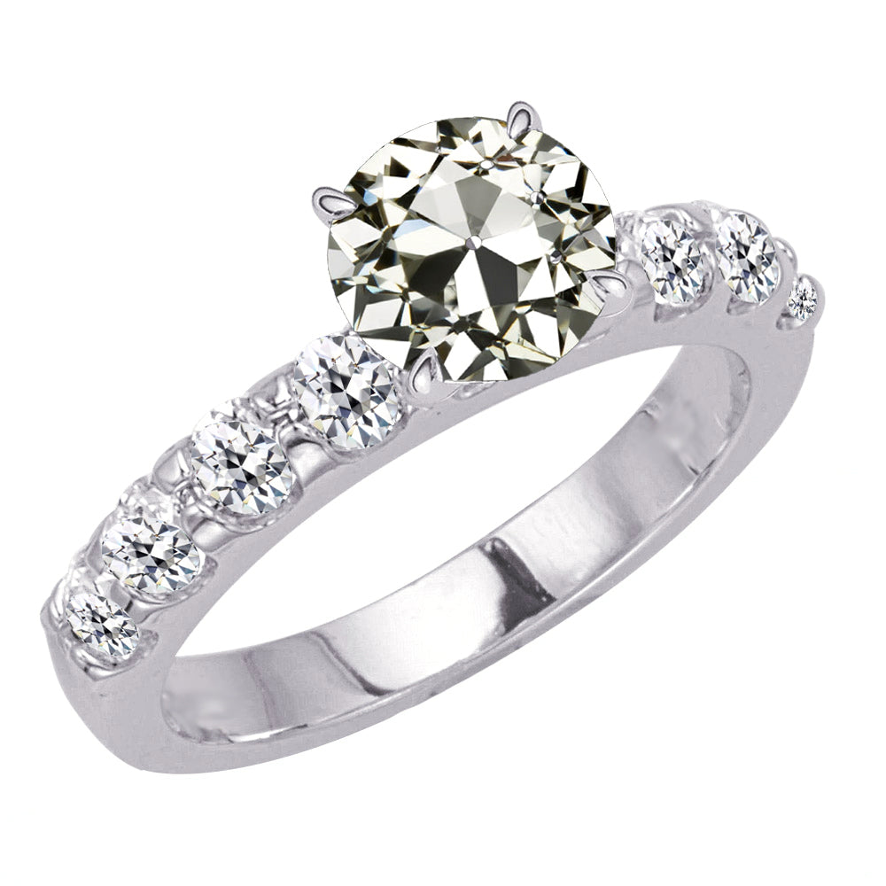 Elegante Brillante Anello Solitario con Accenti 4,50 carati – vista principale