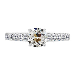Oro Bianco 14K Diamante Anello Solitario con Accenti – 3-carati