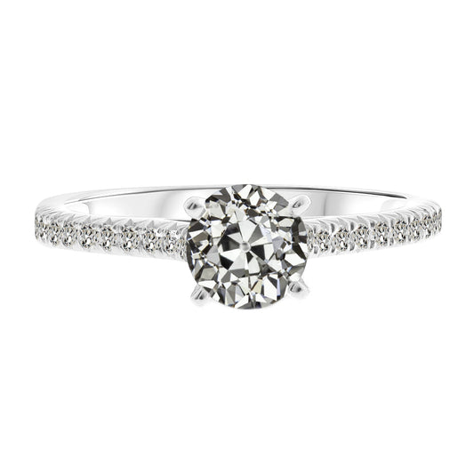 Cuscino Antico Brillante anello in Oro Bianco 14K – vista principale