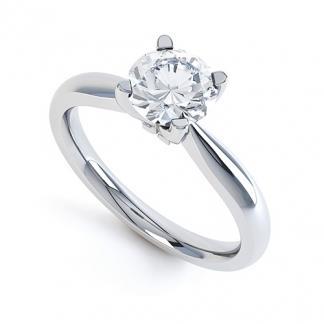 Solitario Anello Di Fidanzamento Con Genuino Diamante A Taglio Rotondo Da 2.25 Ct. Oro Bianco 14K