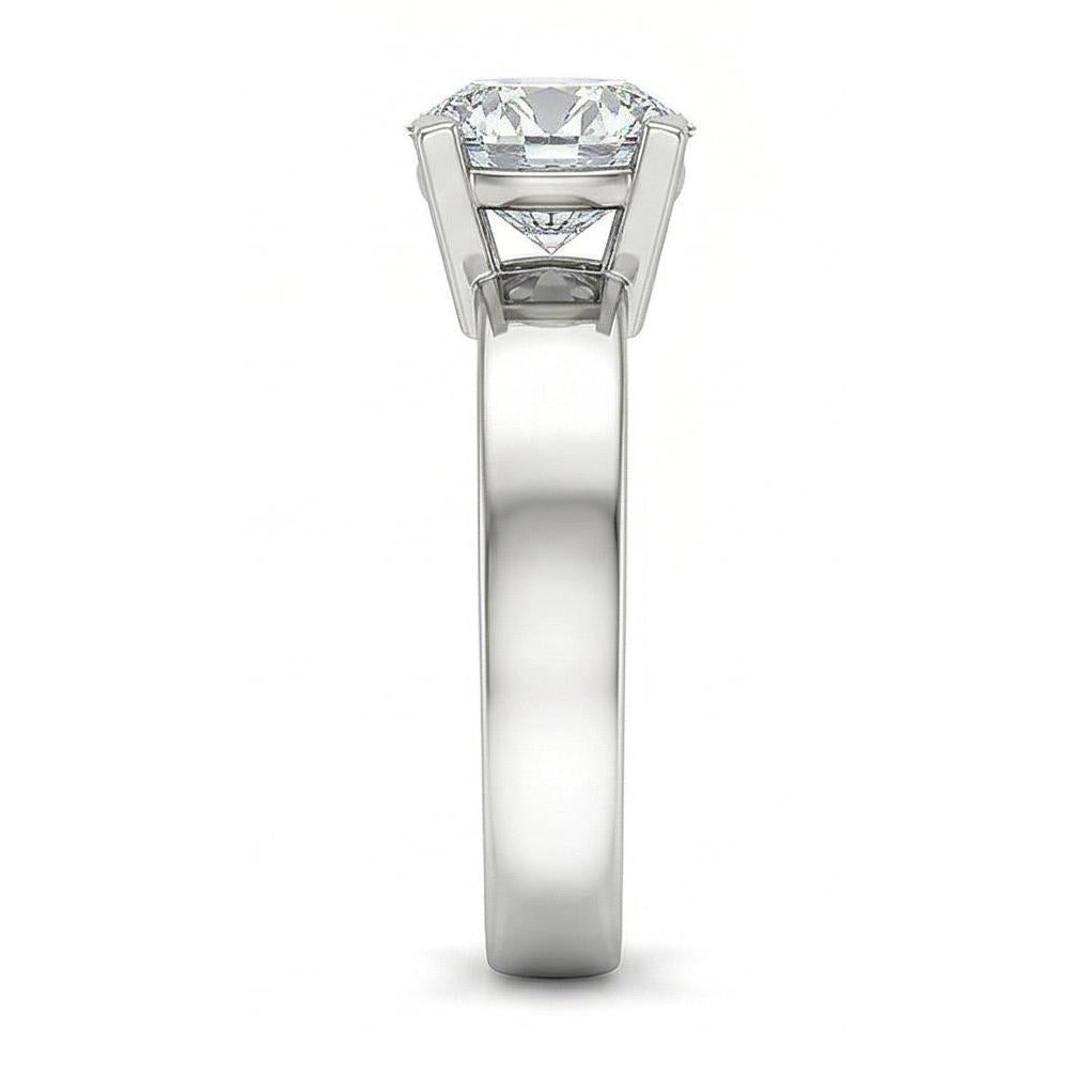 vero round diamante 3carati anello vista di profilo