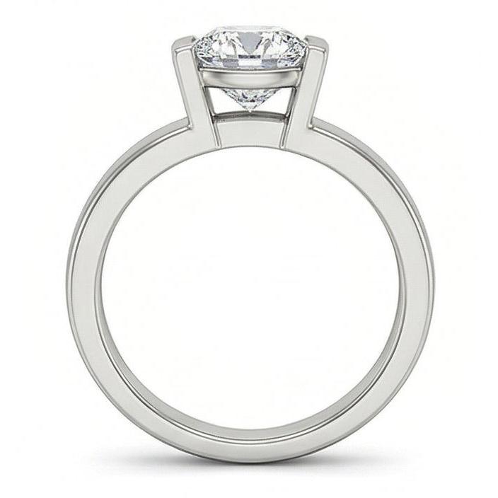 vero round diamante 3carati anello su bianco