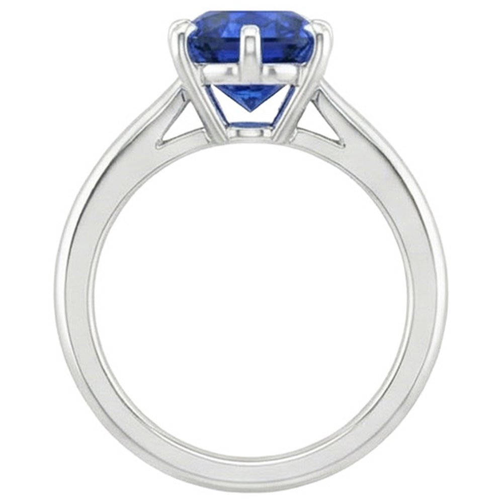 Solitario Anello Di Fidanzamento Taglio Ovale Zaffiro Ceylon 2 Carati