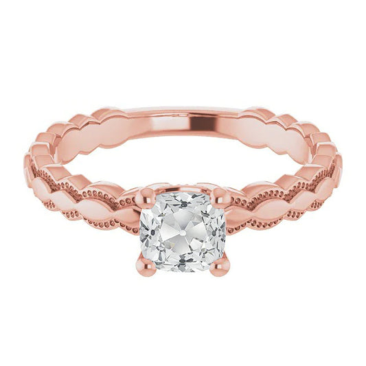 Solitario Anello Di Fidanzamento Vecchio Taglio Cushion Naturale Diamante Naturale Autentico ( non creato in laboratorio ) 2,50 Carati