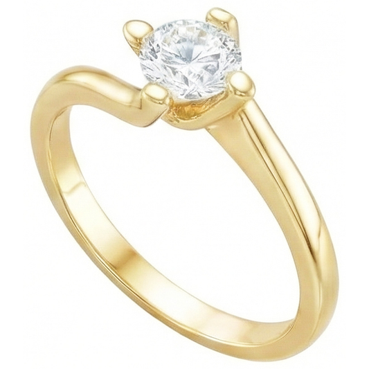 Solitario Anello Nuziale Con Genuino Diamante Da 1.75 Carati Oro Giallo 14K