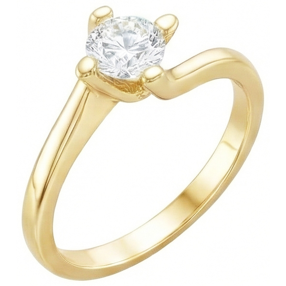 Solitario Anello Nuziale Con Genuino Diamante Da 1.75 Carati Oro Giallo 14K