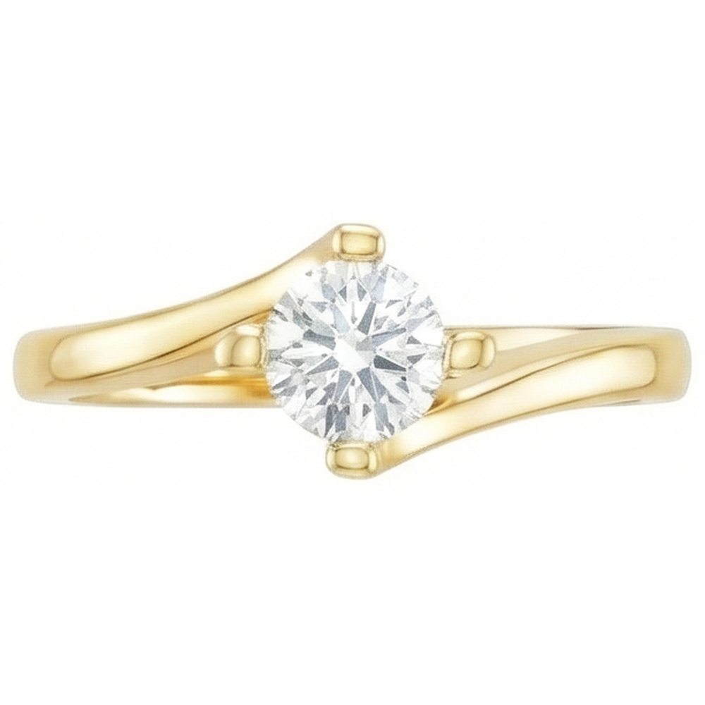 Solitario Anello Nuziale Con Genuino Diamante Da 1.75 Carati Oro Giallo 14K