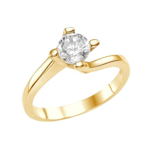 Solitario Anello Nuziale Con Genuino Diamante Da 1.75 Carati Oro Giallo 14K