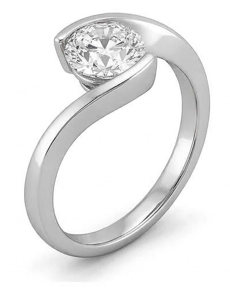 vero round diamante 1.25carati anello angolo laterale