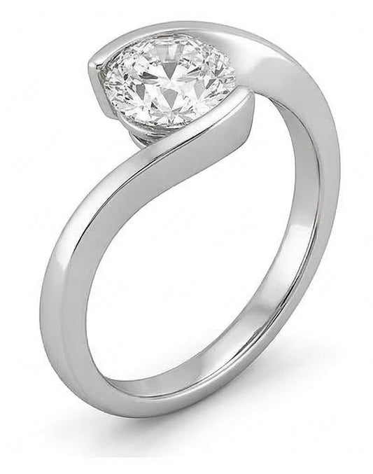 vero round diamante 1.25carati anello angolo laterale