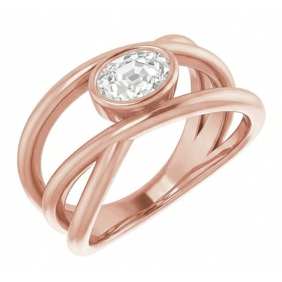 vero oval diamante 2.50carati anello dettaglio ravvicinato