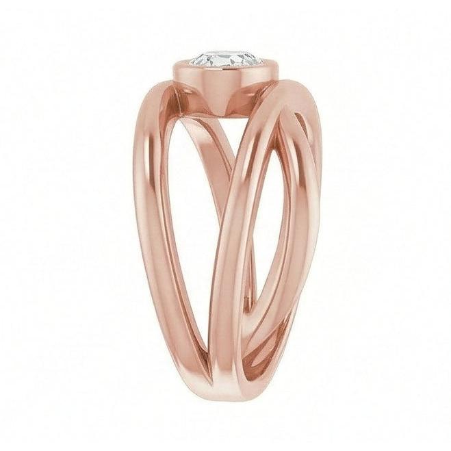vero oval diamante 2.50carati anello vista dall'alto
