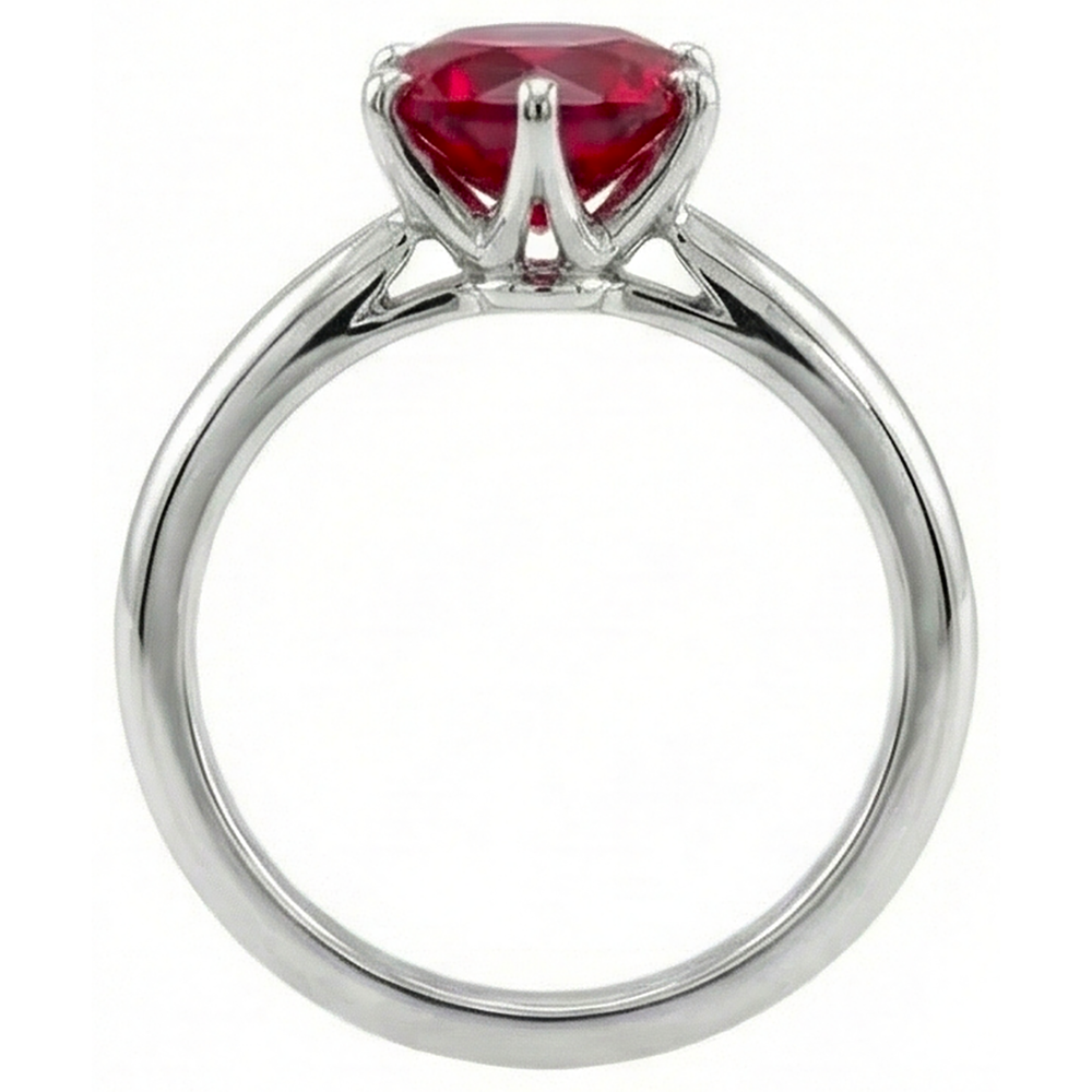 vero round diamante anello su bianco